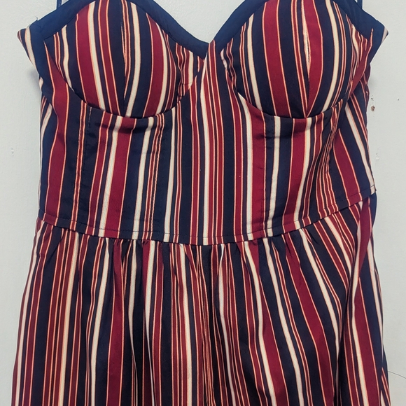 Band of Gypsies Black and Brown Striped Jumpsuit - Picture 3 of 4